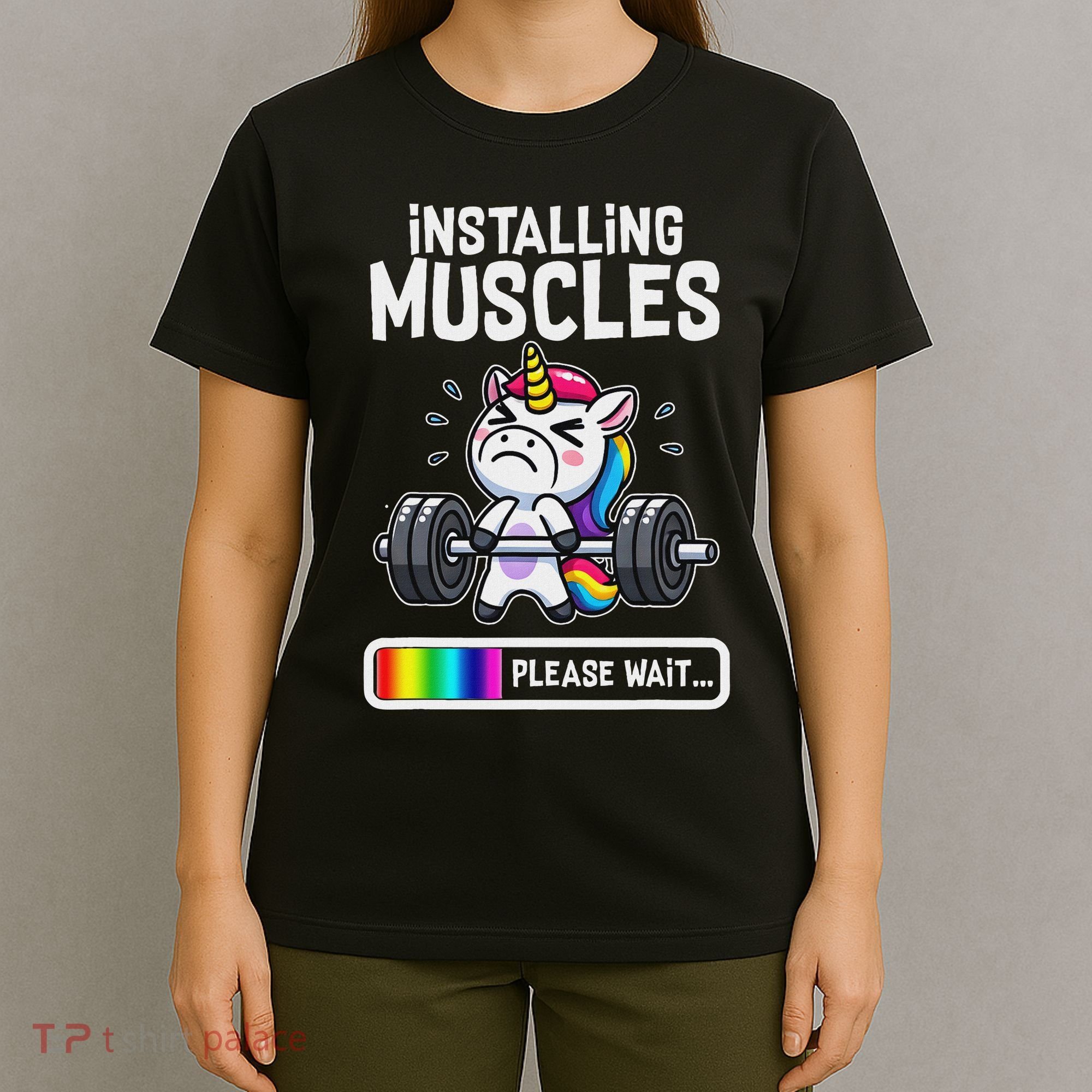 Funny Cute Unicorn Workout Gym Fitness Weightlifting Gift T-Shirt