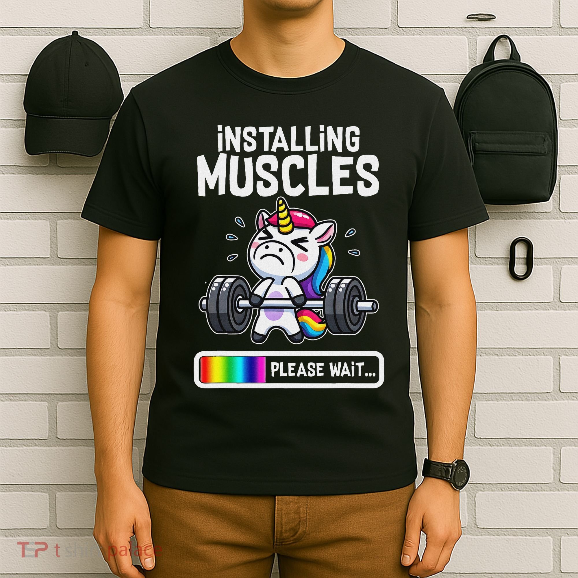 Funny Cute Unicorn Workout Gym Fitness Weightlifting Gift T-Shirt