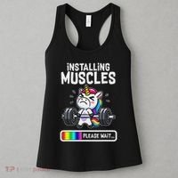 Funny Cute Unicorn Workout Gym Fitness Weightlifting Gift Women's Tank Top thumb 3