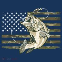 Fishing Camouflage US American Flag Bass Fish Fisherman Camo Women's Hoodie thumb 2