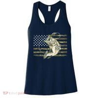 Fishing Camouflage US American Flag Bass Fish Fisherman Camo Women's Tank Top thumb 0