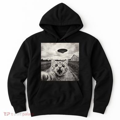 Funny Cat Ufo Alien Selfie Hoodie