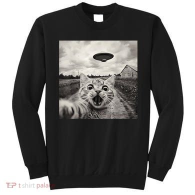Funny Cat Ufo Alien Selfie Sweatshirt
