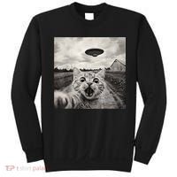 Funny Cat Ufo Alien Selfie Sweatshirt thumb 0