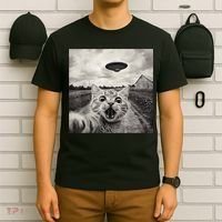Funny Cat Ufo Alien Selfie T-Shirt thumb 6