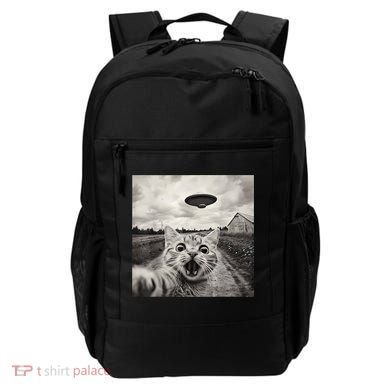 Funny Cat Ufo Alien Selfie Backpack