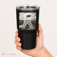Funny Cat Ufo Alien Selfie Tumbler thumb 2