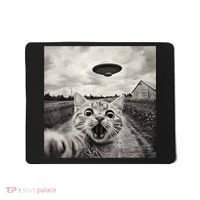 Funny Cat Ufo Alien Selfie Mousepad thumb 0