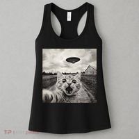 Funny Cat Ufo Alien Selfie Women's Tank Top thumb 3