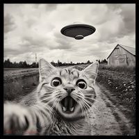 Funny Cat Ufo Alien Selfie Baby Bodysuit thumb 2