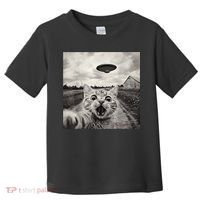 Funny Cat Ufo Alien Selfie Toddler T-Shirt thumb 0