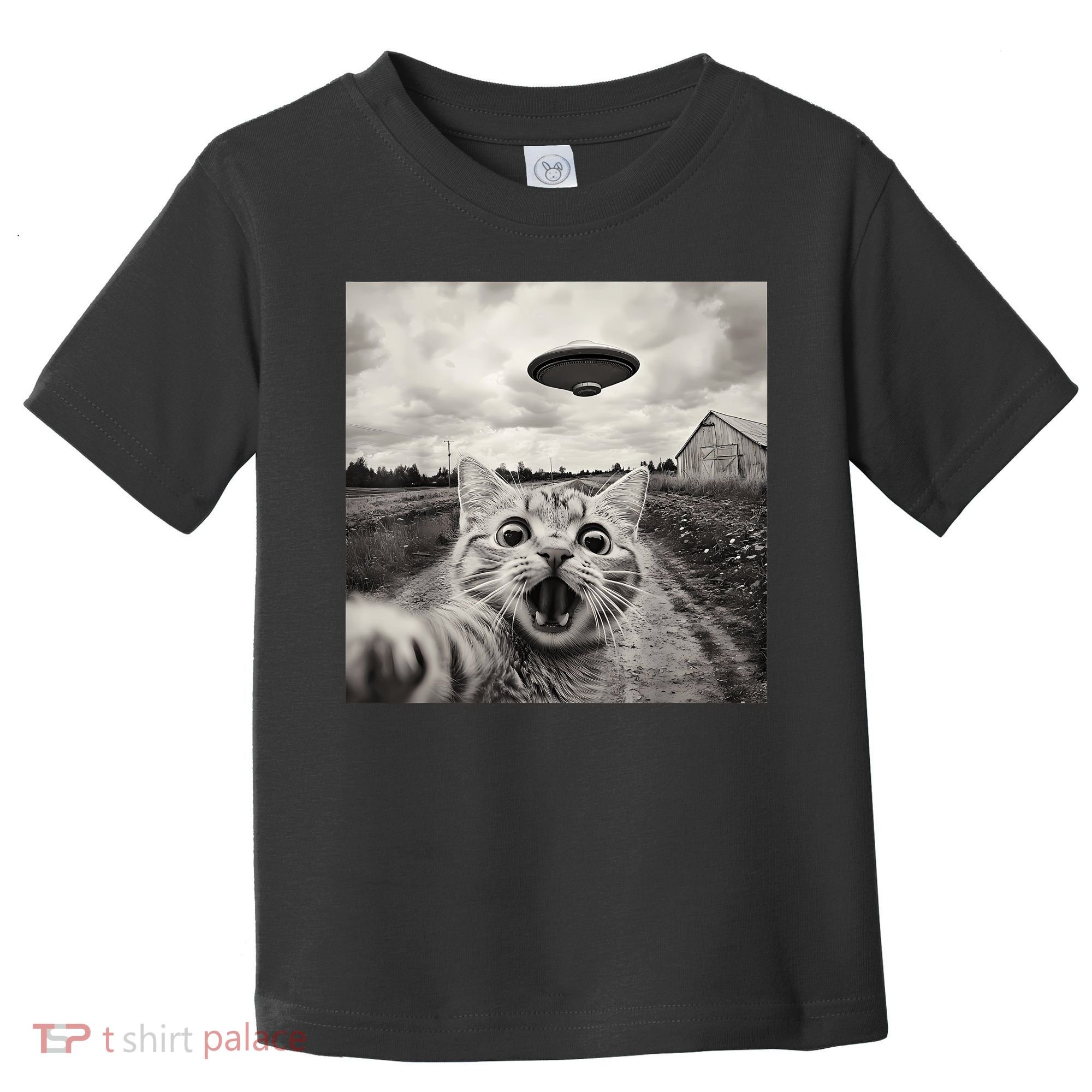 Funny Cat Ufo Alien Selfie Toddler T-Shirt