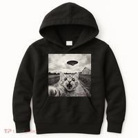 Funny Cat Ufo Alien Selfie Kids Hoodie thumb 0