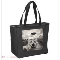 Funny Cat Ufo Alien Selfie Tote Bag thumb 2