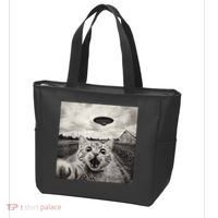 Funny Cat Ufo Alien Selfie Tote Bag thumb 3