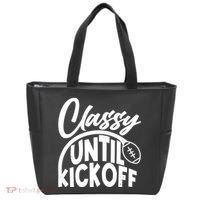 Funny Classy Until Kickoff Football Fan Tote Bag thumb 0
