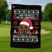 Funny Cute Ugly Christmas Sweater Xmas Golf Towel thumb 1