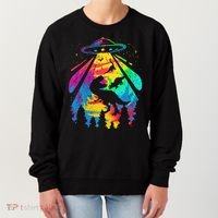 Funny Colorful Ufo Alien Trex Dinosaurs Abduction Women's Sweatshirt thumb 0