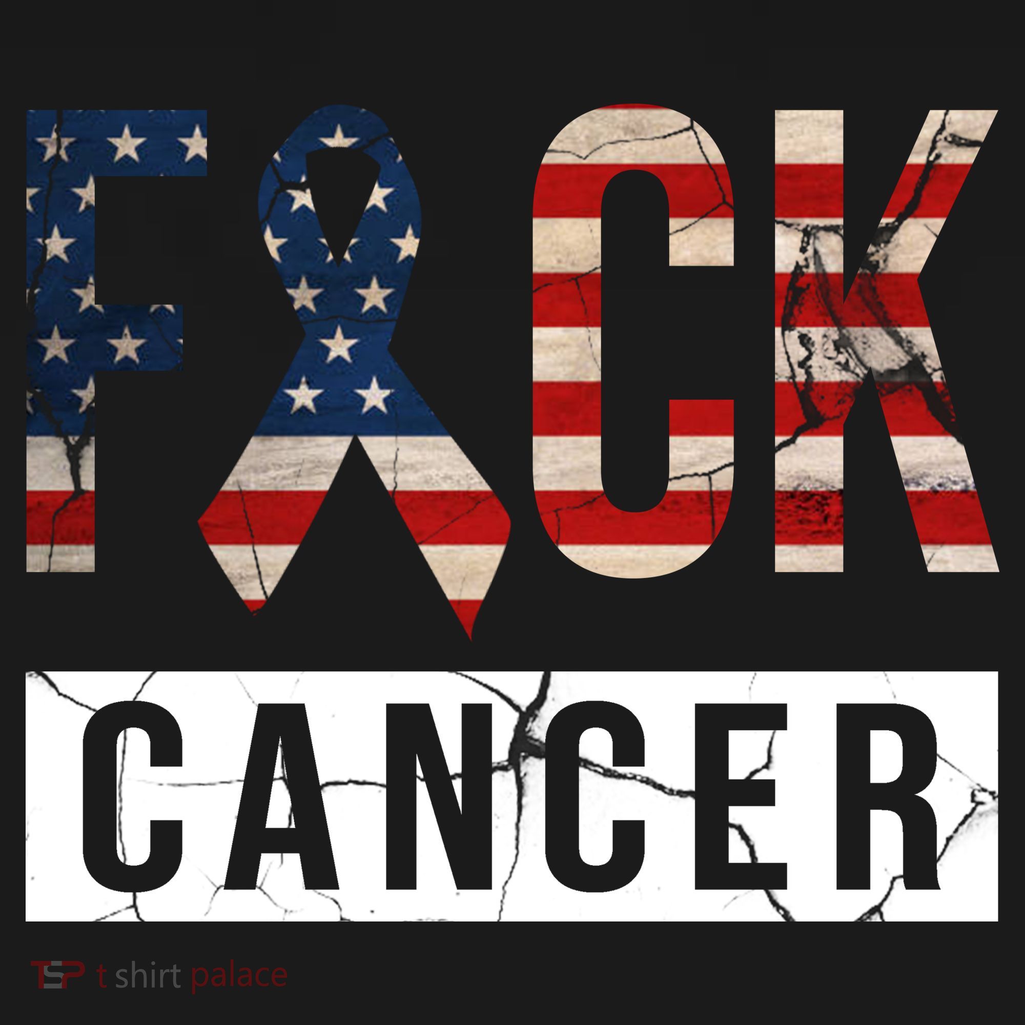 F*ck Cancer USA American Flag Ribbon Sweatshirt