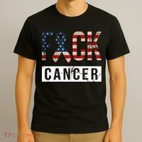F*ck Cancer USA American Flag Ribbon T-Shirt thumb 3