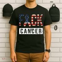 F*ck Cancer USA American Flag Ribbon T-Shirt thumb 6
