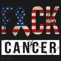 F*ck Cancer USA American Flag Ribbon Mousepad thumb 1