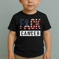 F*ck Cancer USA American Flag Ribbon Toddler T-Shirt thumb 2