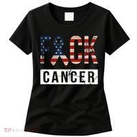 F*ck Cancer USA American Flag Ribbon Women's T-Shirt thumb 0