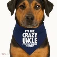 Funny Crazy Uncle USA-Made Doggie Bandana thumb 1