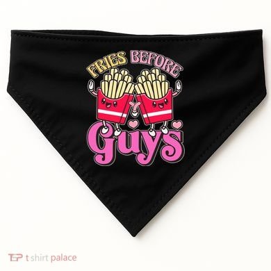 Funny Cute Valentines Day Fries Before Guys USA-Made Doggie Bandana