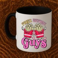 Funny Cute Valentines Day Fries Before Guys Coffee Mug thumb 2
