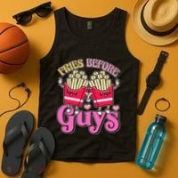 Funny Cute Valentines Day Fries Before Guys Tank Top thumb 4