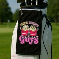 Funny Cute Valentines Day Fries Before Guys Golf Towel thumb 2