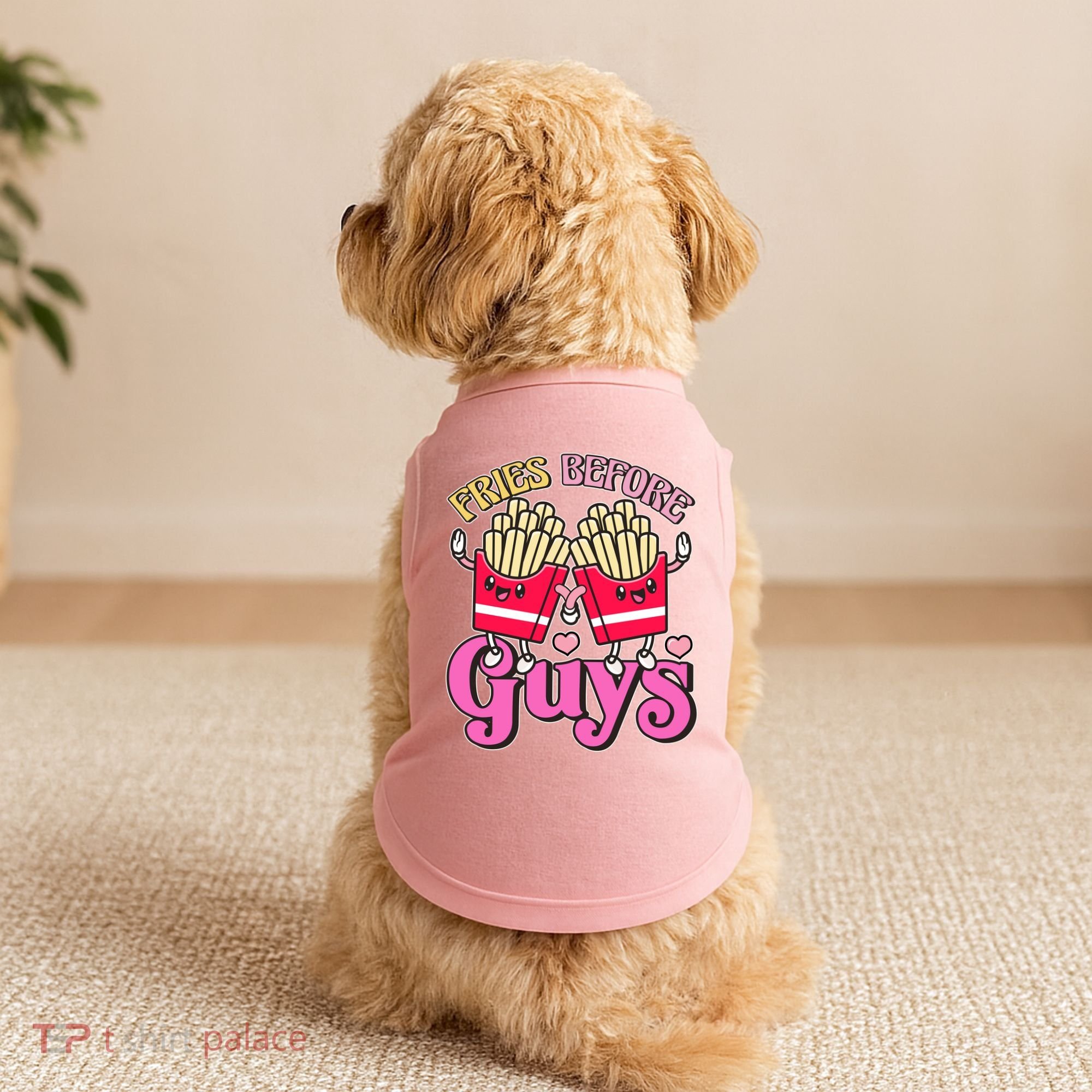 Funny Cute Valentines Day Fries Before Guys Doggie Tank