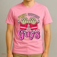 Funny Cute Valentines Day Fries Before Guys T-Shirt thumb 3