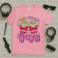 Funny Cute Valentines Day Fries Before Guys T-Shirt thumb 5