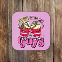 Funny Cute Valentines Day Fries Before Guys Coaster thumb 0