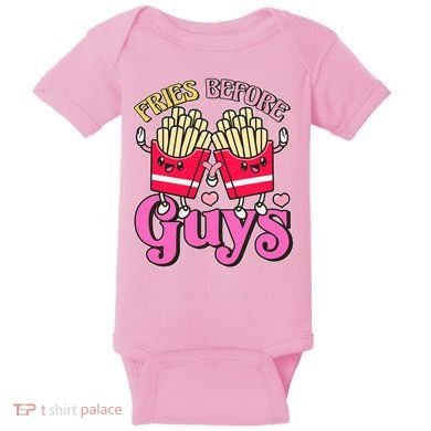 Funny Cute Valentines Day Fries Before Guys Baby Bodysuit