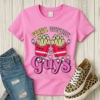 Funny Cute Valentines Day Fries Before Guys Women's T-Shirt thumb 3