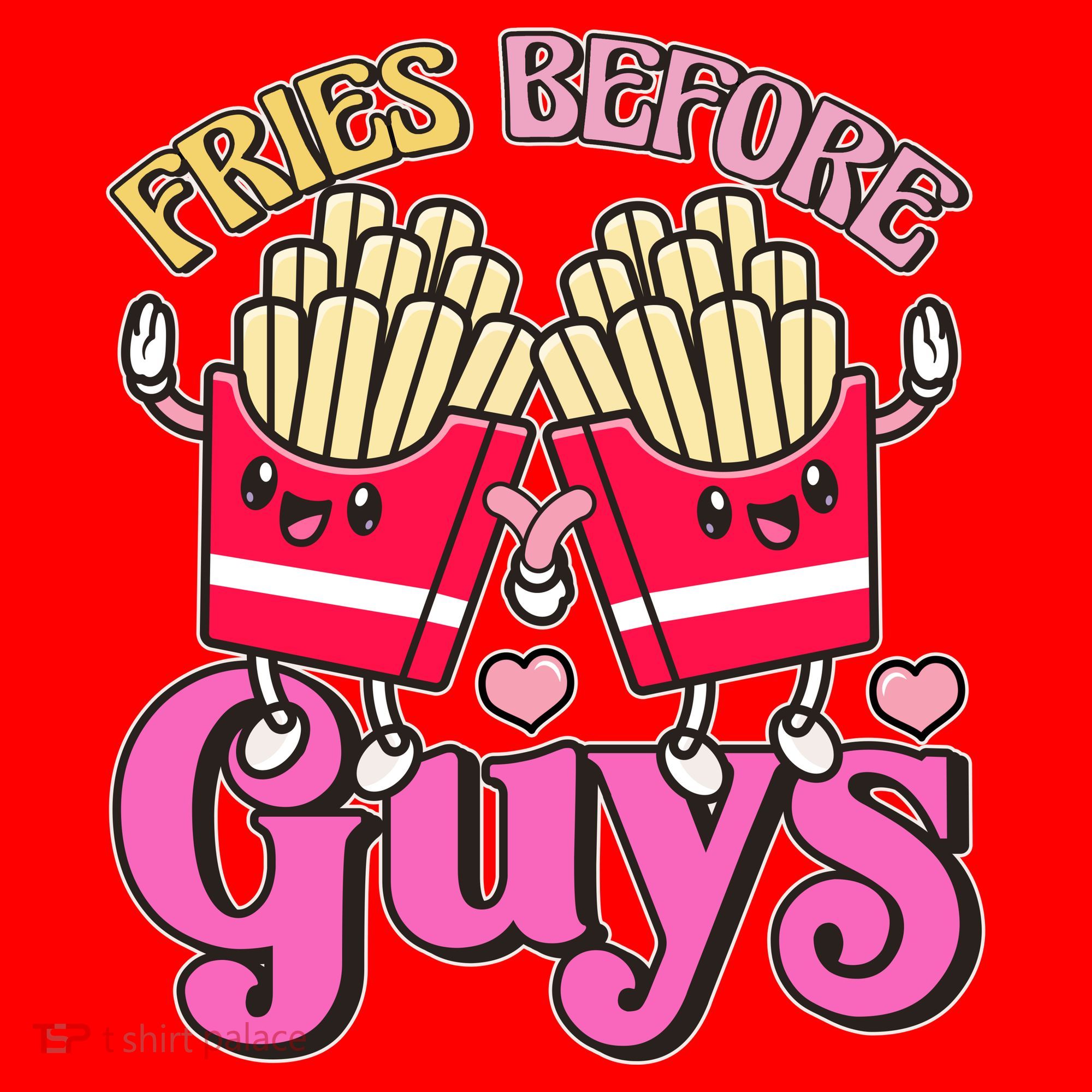 Funny Cute Valentines Day Fries Before Guys Santa Hat