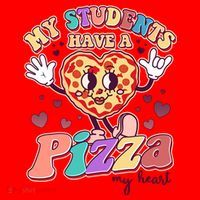 Funny Cute Valentines Day My Students Have A Pizza My Heart Santa Hat thumb 1