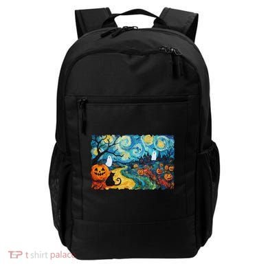 Funny Classic Van Gogh Inspired Halloween Scene Backpack