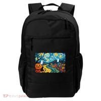 Funny Classic Van Gogh Inspired Halloween Scene Backpack thumb 0
