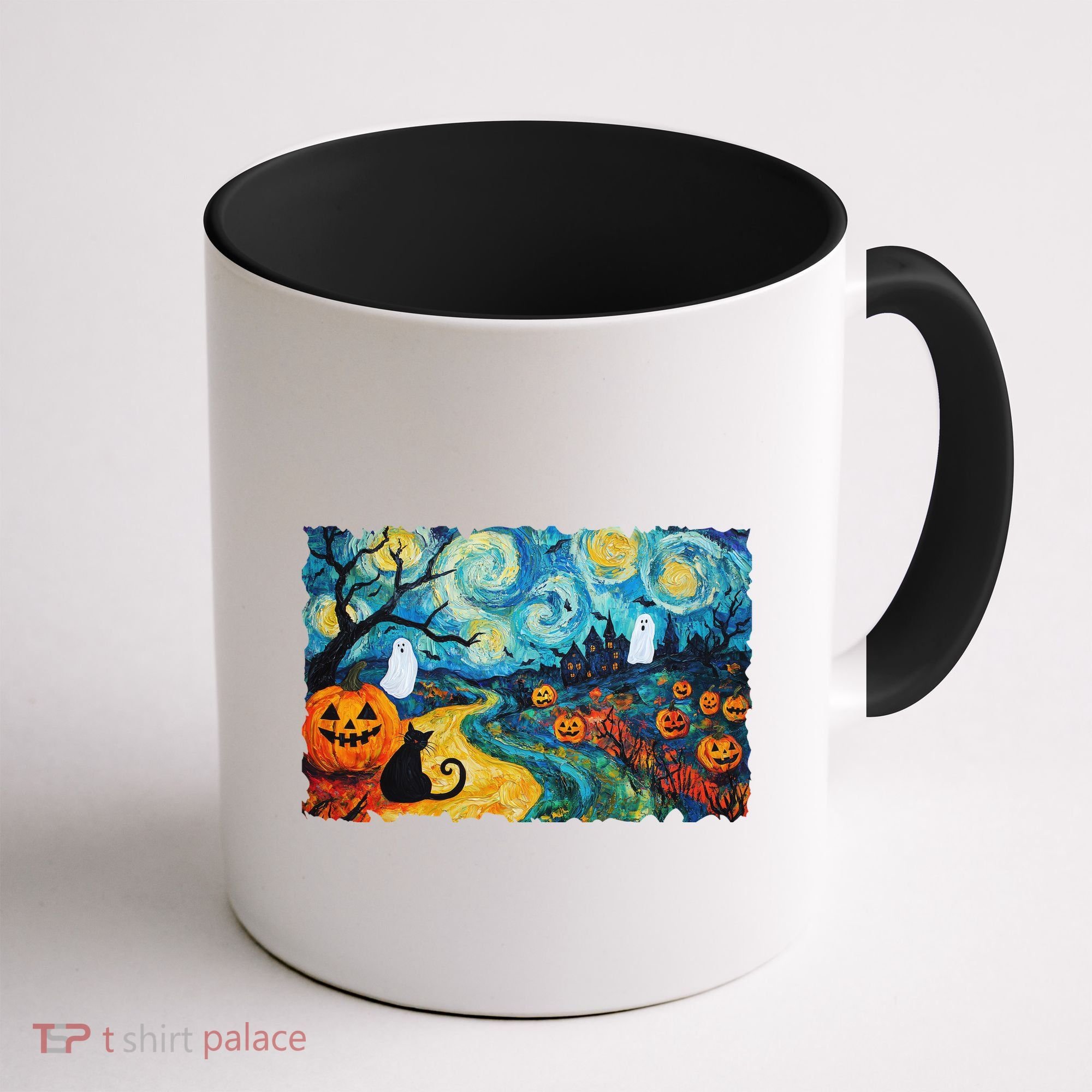 Funny Classic Van Gogh Inspired Halloween Scene Coffee Mug