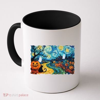 Funny Classic Van Gogh Inspired Halloween Scene Coffee Mug