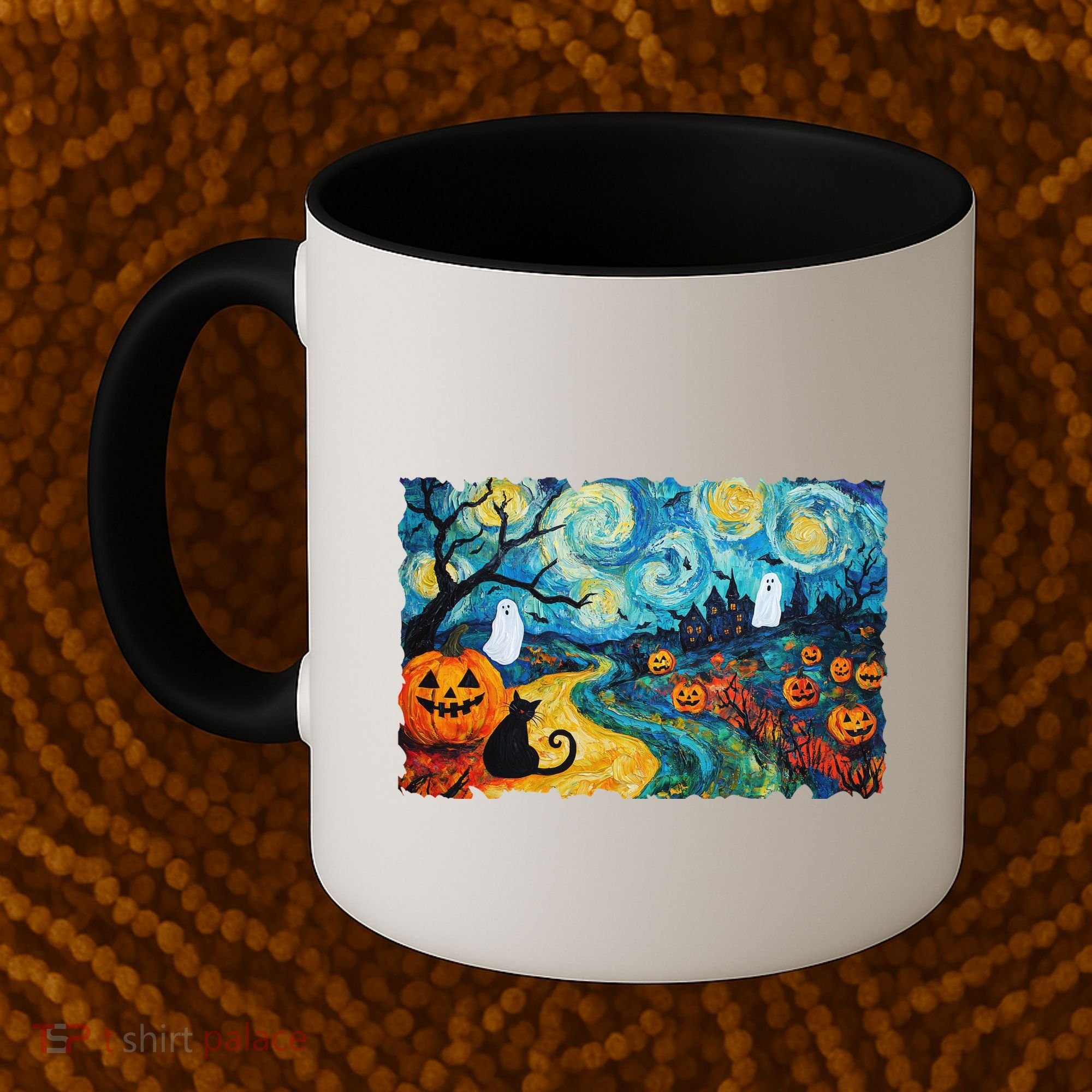 Funny Classic Van Gogh Inspired Halloween Scene Coffee Mug