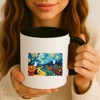 Funny Classic Van Gogh Inspired Halloween Scene Coffee Mug thumb 3