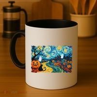 Funny Classic Van Gogh Inspired Halloween Scene Coffee Mug thumb 4