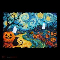 Funny Classic Van Gogh Inspired Halloween Scene Coffee Mug thumb 5