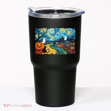 Funny Classic Van Gogh Inspired Halloween Scene Tumbler